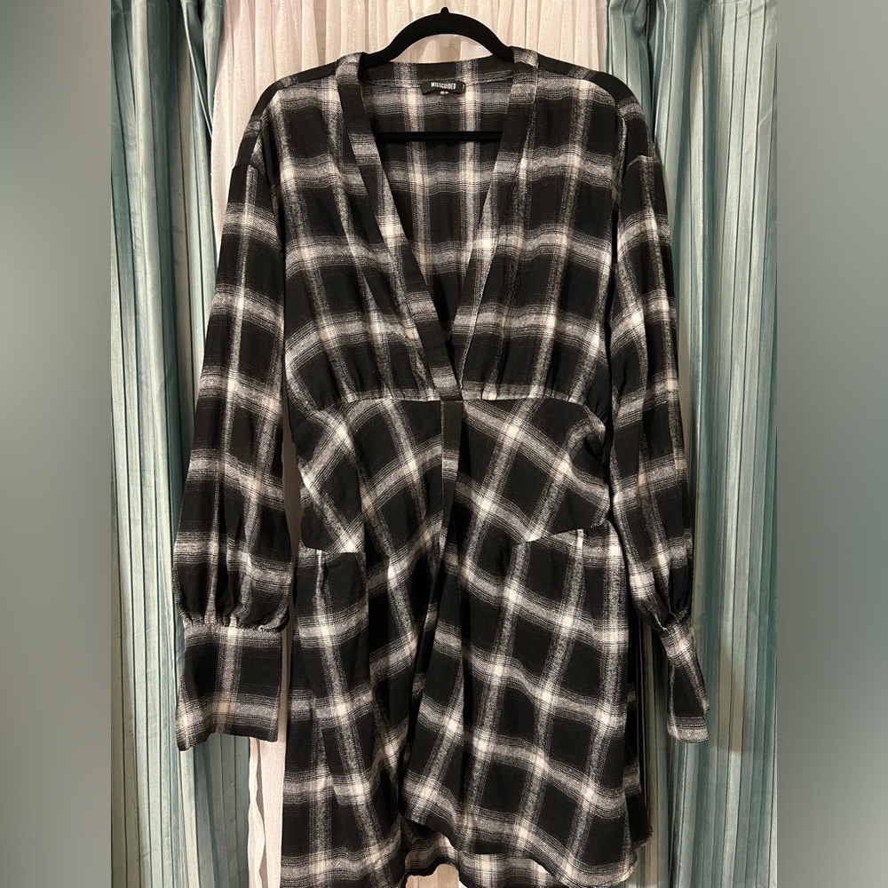 Missguided Plaid Sweater Dress